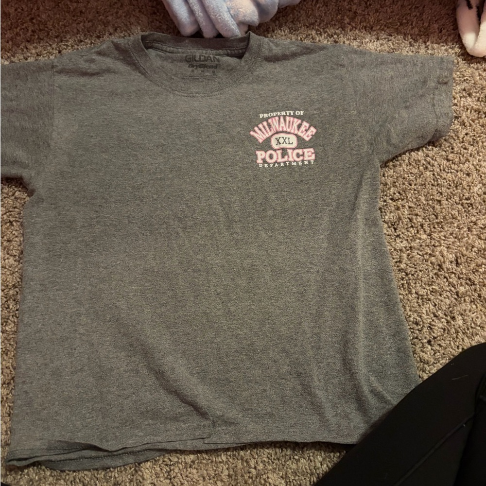 Gildan Gray and Pink Kids Tee